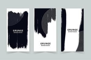Grunge Kunst Deep Color Vertical Banner Set vektor