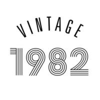 1982 Vintage Retro-T-Shirt-Design-Vektor vektor