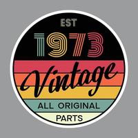 1973 Vintage Retro-T-Shirt-Design-Vektor vektor