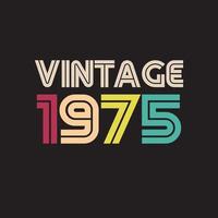 1975 Vintage Retro-T-Shirt-Design, Vektor, schwarzer Hintergrund vektor