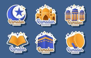 Ramadan Kareem Aufkleber Set vektor