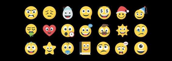 Reihe von Emoticons. Reihe von Emojis. Lächeln-Symbole