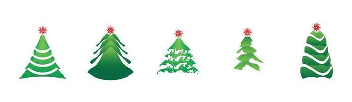 Satz Weihnachtsbäume Vektor