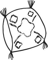 kudde med mönster handritad element i doodle stil. skandinaviskt mysigt hem, hygge vektor