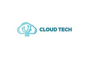 cloud tech einfaches modernes technologisches logo vektor