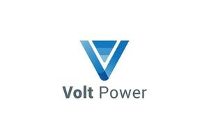 Buchstabe V Volt Power Business Logo Design vektor