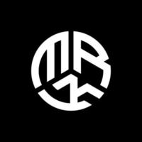 mrk brev logotyp design på svart bakgrund. mrk kreativa initialer brev logotyp koncept. mrk bokstavsdesign. vektor