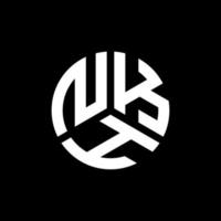 nkh-Buchstaben-Logo-Design auf schwarzem Hintergrund. nkh kreative Initialen schreiben Logo-Konzept. nkh Briefgestaltung. vektor