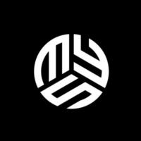 Mys-Brief-Logo-Design auf schwarzem Hintergrund. mys kreative Initialen schreiben Logo-Konzept. Mein Briefdesign. vektor