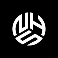 nhs-Buchstaben-Logo-Design auf schwarzem Hintergrund. nhs kreatives Initialen-Buchstaben-Logo-Konzept. nhs Briefgestaltung. vektor