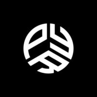 pyr-Brief-Logo-Design auf schwarzem Hintergrund. pyr kreative Initialen schreiben Logo-Konzept. pyr Briefgestaltung. vektor