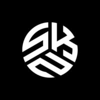 skn brev logotyp design på svart bakgrund. skn kreativa initialer brev logotyp koncept. skn brev design. vektor