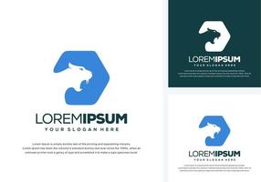 abstraktes Löwen-Logo-Design vektor