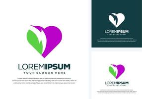 abstrakte Liebe und Donner-Logo-Design vektor