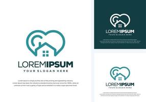 Liebe und Haus-Logo-Design vektor