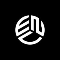 enu-Brief-Logo-Design auf weißem Hintergrund. enu kreative Initialen schreiben Logo-Konzept. enu Briefgestaltung. vektor