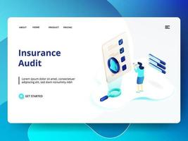 Vorlage für Versicherungs-Audit-Website vektor