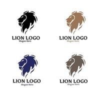 uppsättning lejonlogotyper i olika färger vektor