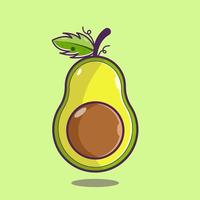 avocado-fruchtillustrationskarikatur-avocado-konzept vektor