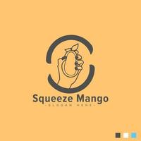logotyp design squeeze mango premium vektor