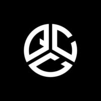 qcc brev logotyp design på svart bakgrund. qcc kreativa initialer bokstavslogotyp koncept. qcc bokstavsdesign. vektor
