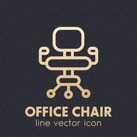 kontorsstol vektor ikon, piktogram i linjär stil