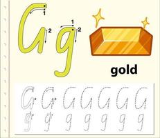 Ablaufverfolgungsalphabetschablone für Buchstaben G vektor