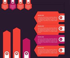 Business-Infografiken Vektorelemente, 1, 2, 3, 4 Schritte, Zeitleiste und Pfeile, Vektorillustration
