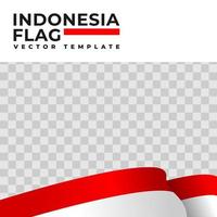 Vektorillustration der indonesischen Flagge mit transparentem Hintergrund. Vektorvorlage für Länderflaggen. vektor