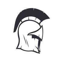 Spartanisches Helm-Logo-Vektorelement isoliert auf Weiß