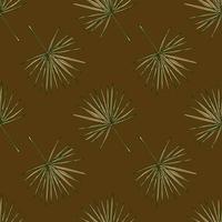 fläkt palmblad seamless pattern.vintage tropisk gren i gravyr stil. vektor