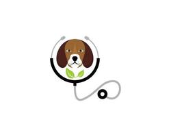 Hundekopf im Stethoskop-Logo vektor