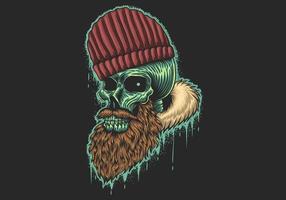 Totenkopf mit Bart und Hut