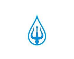 Dreizack im Wassertropfen-Logo vektor