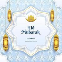 ramadan eid mubarak hintergrund mit dekorativer laterne und elegantem design vektor