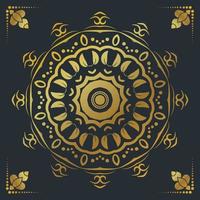 Luxus Zier Mandala Design Hintergrund in Goldfarbe vektor