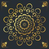 Luxus Zier Mandala Design Hintergrund in Goldfarbe vektor