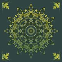 Luxus Zier Mandala Design Hintergrund in Goldfarbe vektor