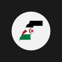 Westsahara-Kartensilhouette mit Flagge auf weißem Hintergrund vektor