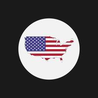 USA-Karte Silhouette mit Flagge auf weißem Hintergrund vektor