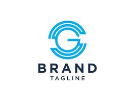 abstraktes anfangsbuchstabe g-logo. blaue geometrische Form isoliert auf weißem Hintergrund. verwendbar für Geschäfts- und Markenlogos. flaches Vektor-Logo-Design-Vorlagenelement. vektor