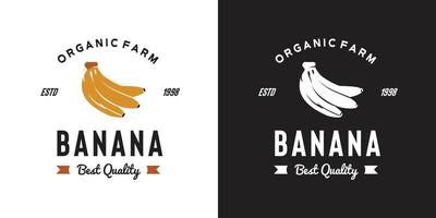 vintage banan frukt logotyp illustration lämplig för frukt butik och frukt gård vektor