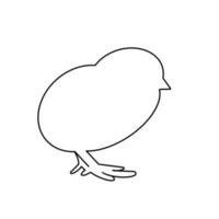 chick djur handritad organisk linje doodle vektor