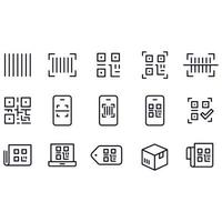 qr-kod och streckkod ikoner vektor design