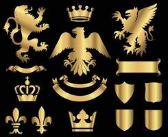 Wappensilhouetten für Zeichen und Symbole. basierend auf und inspiriert von alter Heraldik vektor