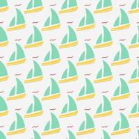 färgade sömlösa mönster med segelfartyg. doodle vektor fartyg mönster. barns tapeter