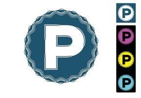 p Brief neue Logo- und Icon-Design-Vorlage vektor