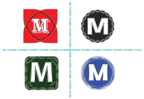 m Brief neue Logo- und Icon-Design-Vorlage vektor