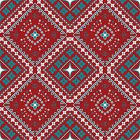rotes ethnisches Muster mit geometrischem, nahtlosem Quadrat für Stoffmuster vektor