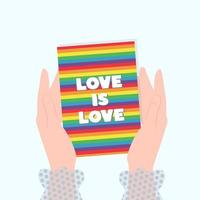 Liebe ist Liebe - LGBT-Stolz-Slogan. lgbt stolz monat im juni. Menschenrechte und Toleranz. vektor